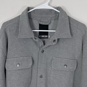 LINKSOUL Wyeth Snap Button Shirt Jacket Mens Size XXL Gray Twill Knit